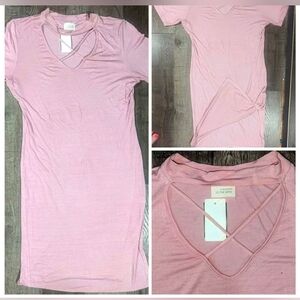 Caution To The Wind Blush Pink Crisscross Top